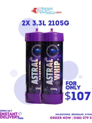 2x 3.3L Astral Whip Tanks – Only $107 | 2105g Food-Grade N₂O Cream Chargers Nangs Delivery
